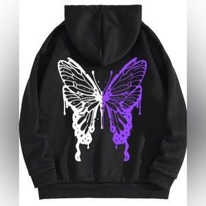 SHEIN Butterfly Zip-up Hoodie